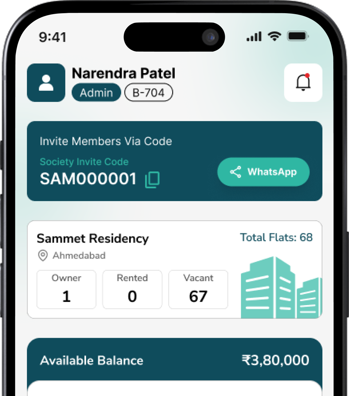 MaintainX Society app dashboard